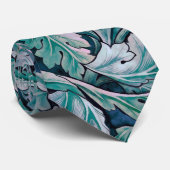グリーン&ティール（緑がかった色）モリス葉ズ ネクタイ (ロール)