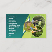 グリーン&ティール(緑がかった色)気に芝生と造園サービス 名刺 (裏面)