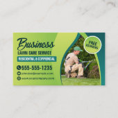 グリーン&ティール(緑がかった色)気に芝生と造園サービス 名刺 (正面)