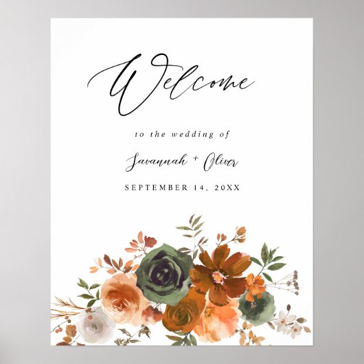 グリーン&テラコッタフローラ歓迎 ポスター (正面)