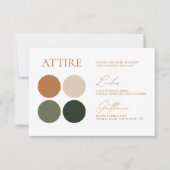 グリーン&テラコッタ結婚のカラーパレットカード 出欠カード (正面)