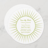 グリーン デコ レトロ Save the Date 招待状 (正面/裏面)