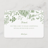 グリーン トイレ フローラル ディテール カード インビテーション 挿入 (正面)