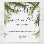 グリーン トロピカル ウォーターカラー | ワインボトルラベル ワインラベル (シングルラベル)