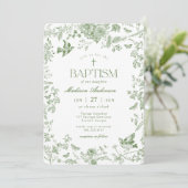 グリーン トワレット ド ジュイ ヴィンテージ フラワー 洗礼 招待状 (スタンド正面)