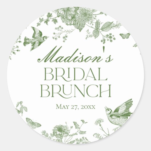 グリーン トワ・ド・ジュイ ヴィンテージ フラワーブライダル ブランチ ラウンドシール (正面)