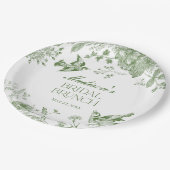 グリーン トワ・ド・ジュイ ヴィンテージ フラワー ブライダル ブランチ ペーパープレート (アングル)