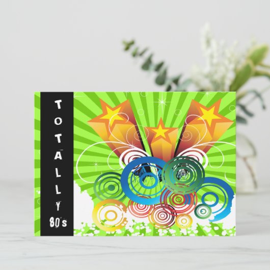 グリーン・トータル80年代のレトロパーティの招待状 招待状 (スタンド正面)