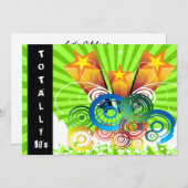 グリーン・トータル80年代のレトロパーティの招待状 招待状 (正面/裏面)