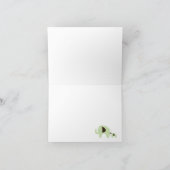 グリーン ドッティ エレファント 折りたためる感謝カード サンキューカード (内部)