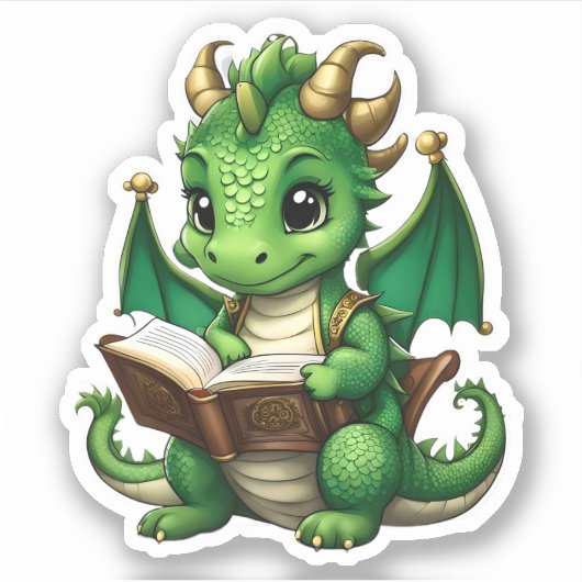 グリーン・ドラゴン読のステッカー シール (正面)
