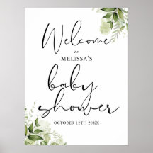 グリーン ニュートラル ベビーシャワー ウェルカムサイン