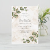 グリーン ネイチャー ゴールド ライフのお祝い 招待状 (スタンド正面)