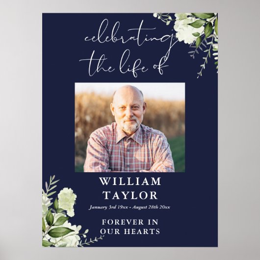 グリーン ネイビーブルー 生命の祝祭 フォト ポスター (正面)