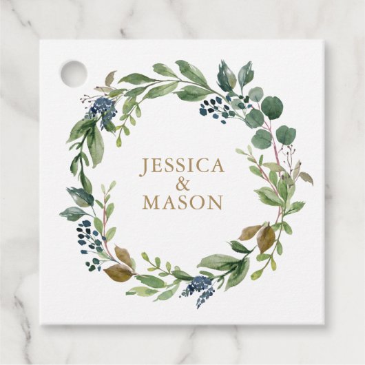 グリーン ネイビー ゴールド お礼タグ フェイバータグ (正面)