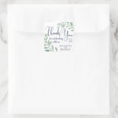 グリーン・ネイビー・ブルー夫妻に感謝結婚する スクエアシール (バッグ)