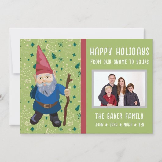 グリーン・ノームのためのホリデー クリスマス・フォト シーズンカード (正面)
