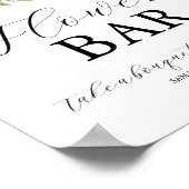 グリーン・ハイドランジアの結婚式フラワーバーサイン ポスター (角)