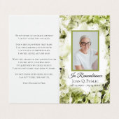 グリーン ハイドランジア 水彩画 お別れ会 祈念 祈り 名刺 (外部フラット)