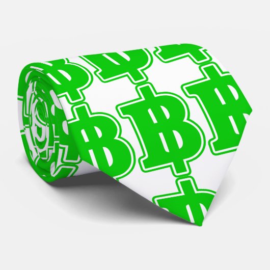 グリーン バーツ記号 ฿ タイのお金 通貨 ฿ ネクタイ (ロール)