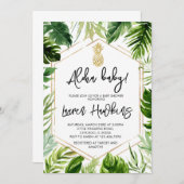 グリーン パイナップル ベビーシャワー 招待状 (正面/裏面)