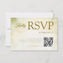 グリーン パステル フラワー ウォーターカラー ウェディング RSVP