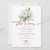 グリーン・パンプキン・オータム・ブライダルシャワープレートメニュー 招待状 (正面)