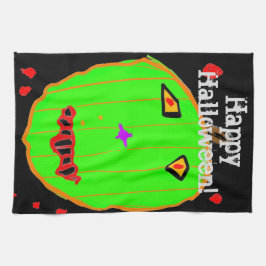 グリーン・パンプキン・ゾンビ・ハロウィンキッチンタオル キッチンタオル