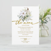 グリーン・パンプキン・フォール ブライダルシャワーのためのプレートのメニュー 招待状 (スタンド正面)