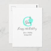 グリーン パンプキン 秋の誕生日 21歳 灰色 パステル ポストカード (正面/裏面)