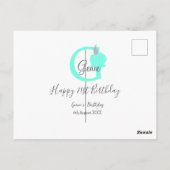 グリーン パンプキン 秋の誕生日 21歳 灰色 パステル ポストカード (裏面)