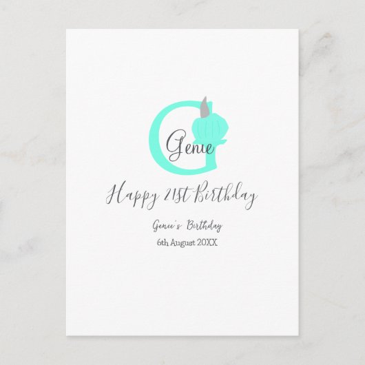 グリーン パンプキン 秋の誕生日 21歳 灰色 パステル ポストカード (正面)