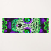 グリーン&パープルお洒落ス白熱［赤熱］光を放つガースカル ヨガマット (正面(横))