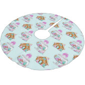 グリーン&パープルクリスマスキャンディ&ハウス ブラッシュドポリエステルツリースカート (アングル)