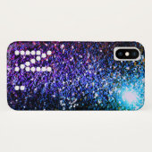 グリーン&パープルグリッター彗星&モノグラム Case-Mate iPhoneケース (裏面(横))