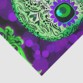 グリーン&パープルシュガースカル白熱［赤熱］光を放つハローウィンパーティ 薄葉紙 (詳細)