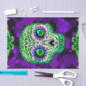 グリーン&パープルシュガースカル白熱［赤熱］光を放つハローウィンパーティ 薄葉紙 (クラフト)