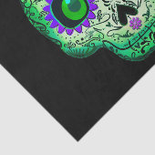 グリーン&パープルシュガー白熱［赤熱］光を放つスカルハロウィーン 薄葉紙 (詳細)