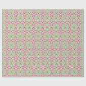 グリーン&パープルパターンモン包み紙 ラッピングペーパー (フラット)