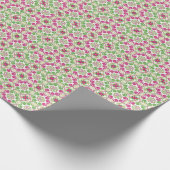 グリーン&パープルパターンモン包み紙 ラッピングペーパー (角)