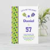 グリーン+パープルピックボール誕生日パーティー+ RSVPイン 招待状 (スタンド正面)