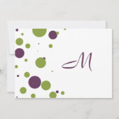 グリーン&パープル水玉模様結婚式招待状 招待状 (裏面)