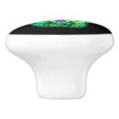 グリーン&パープル白熱［赤熱］光を放つシュガースカルブラックハロウィーン セラミックノブ (側面)