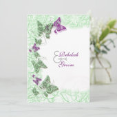 グリーン パープル ウェディング 婚約 記念日 招待状 (スタンド正面)