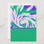 グリーン パープル タイダイ スワール ブライダル シャワー 招待状 (裏面)