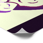 グリーン パープル フラワーバスケット & 蝶の広場 ポスター (角)