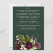 グリーン パープル フローラル 葬儀 追悼記念  招待状 (裏面)