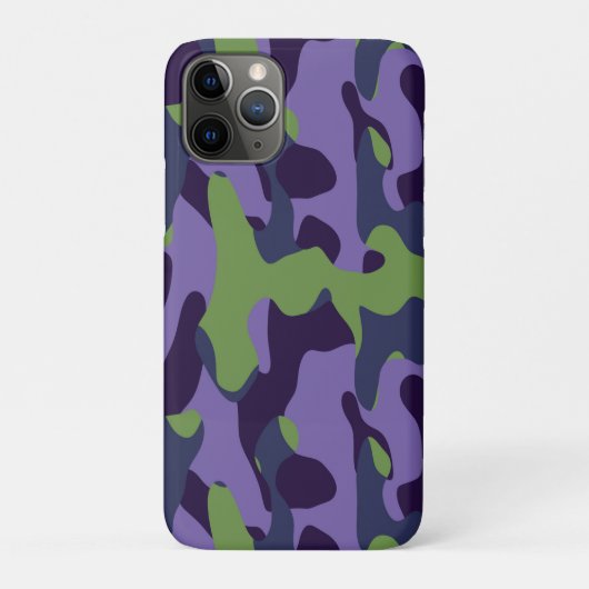グリーン パープル ブルー カモフラージュ 抽象画 Case-Mate iPhoneケース (裏)
