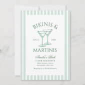 グリーン ビキニとマティーニの独身最後の夜 招待状 (正面)