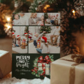グリーン ビンテージ クリスマス 4 枚写真 ファミリー
